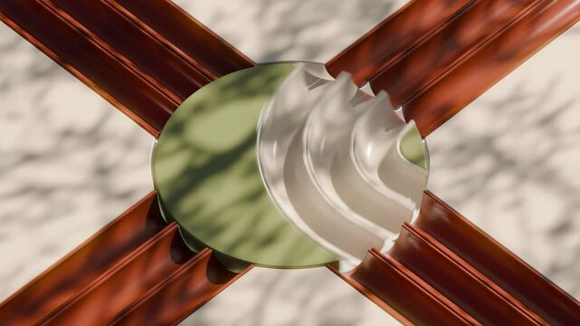 3D Marbles crossing rotating path
