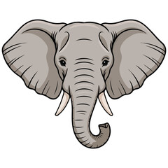 Elephant face mask for selfies vector isolated white background