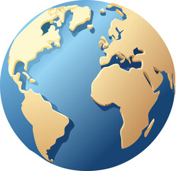 globe on white background