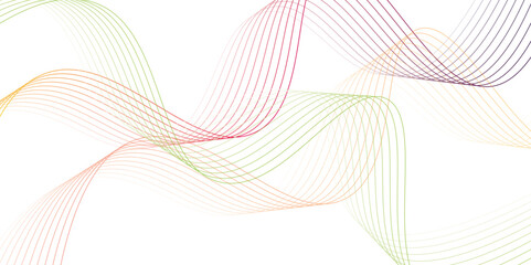 Abstract dynamic multicolor lines waves, technology line stripe isolated science digital flowing black line,. Abstract green wave on white design modern background vector illustration.. Smooth 