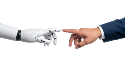 Connection between human and robot hands.