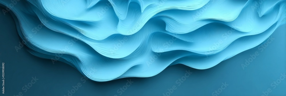 Poster elegant abstract wallpaper design featuring blue wave texture on a soft gradient background