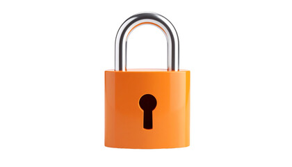 Naklejka premium Bright orange padlock representing security.