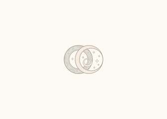 Soft white loop logo with twin curve balance