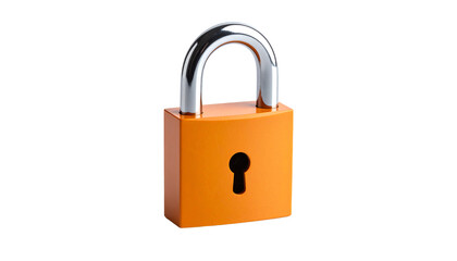 Naklejka premium Orange padlock symbolizing security and protection.
