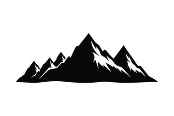 Silhouette art illustration of a mountain landscape.eps