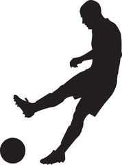 Soccer Player Kicking Ball Silhouette