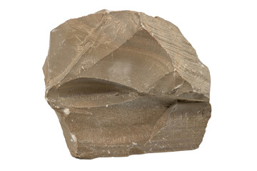 Close-up of limestone mineral, isolated on white background