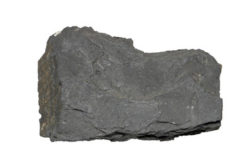 Close-up of slate mineral, isolated on white background.