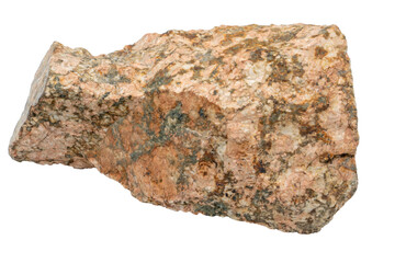 Close-up of syenite mineral, isolated on white background.