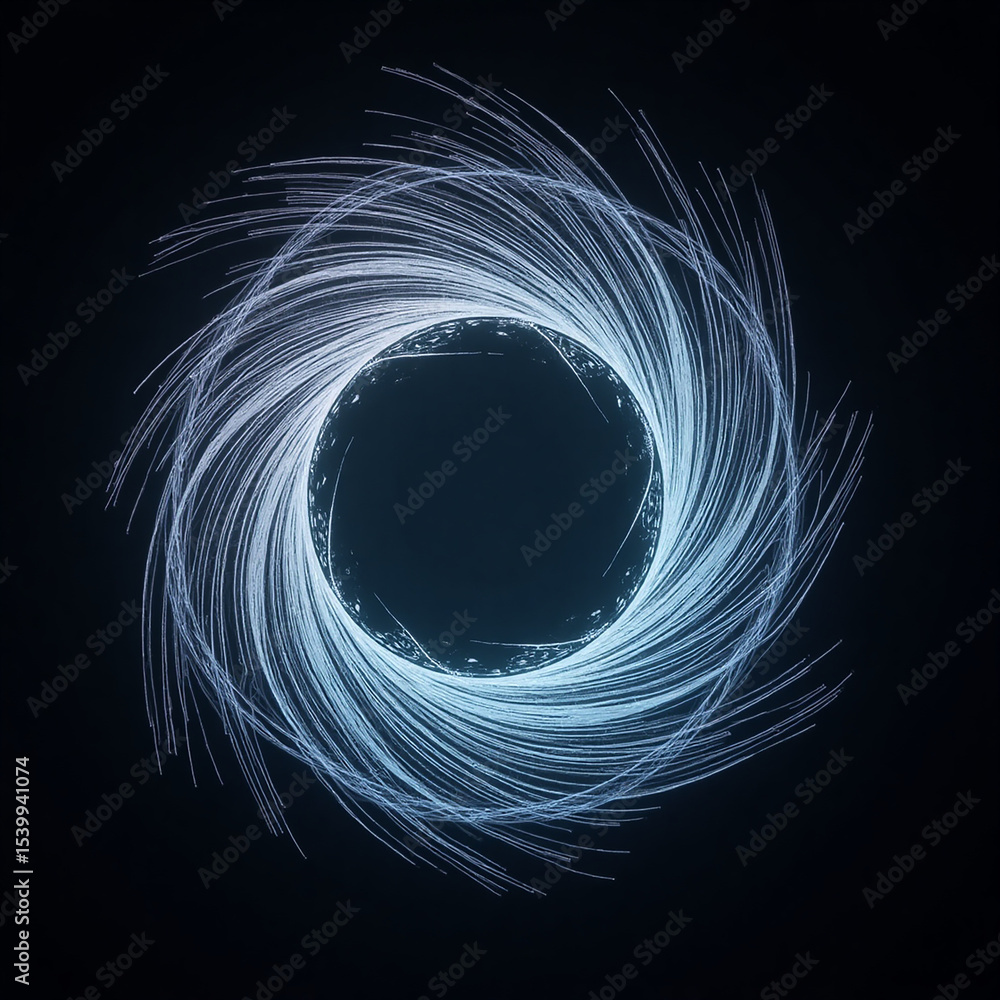 Poster mesmerizing abstract circular vortex swirling light and energy