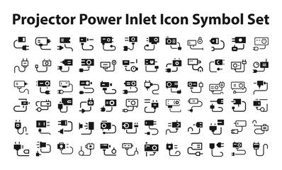 Connect the power cord to the projector's power inlet icon Symbol Set.svg. creative modern icon set, Professional Symbol download scalable vector file