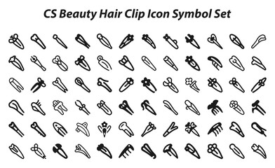 CS Beauty Hair Clip Icon Symbol Set.svg. creative modern icon set, Professional Symbol download scalable vector file