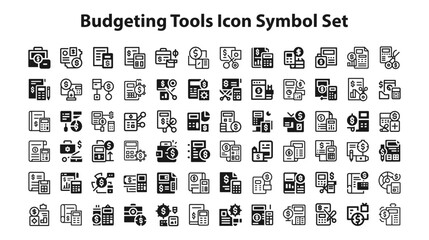 Budgeting Tools icon Symbol Set.svg.  creative modern icon set, Professional Symbol download scalable vector file