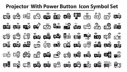 Press the power button on the projector or the remote control to turn on the projector icon Symbol Set.svg. creative modern icon set, Professional Symbol download scalable vector file