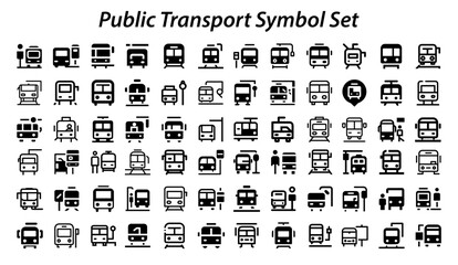 Public Transport Symbol Set.svg. creative modern icon set, Professional Symbol download scalable vector file