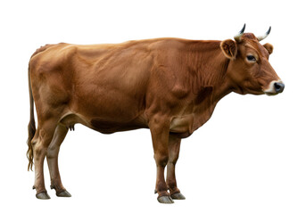 Brown cow isolated on transparent background
