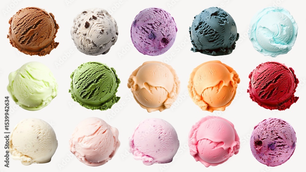 Poster ice cream element set