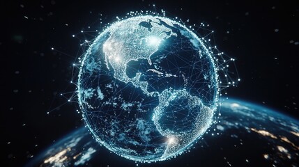 Global network connections depicted on a digital globe.