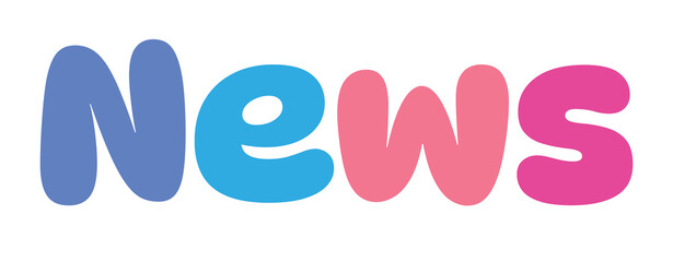 news ,colorful lettering words in white background