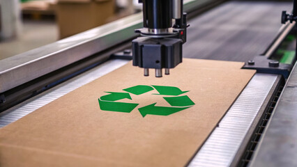 Global supply chain automation for sustainability with recycled packaging material concept