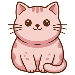 Kawaii cat with spots vector isolated white background