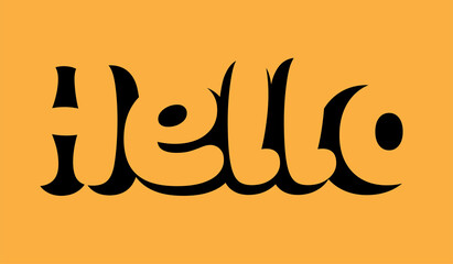 hello ,lettering design illustration