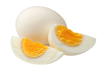 Hard boiled eggs sliced and whole perfect protein source for healthy eating and diet food plan ideas