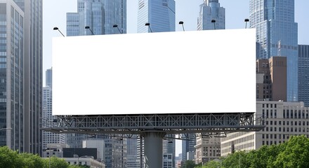 Obraz premium Blank Billboard in Modern City Advertising Space for Your Brand