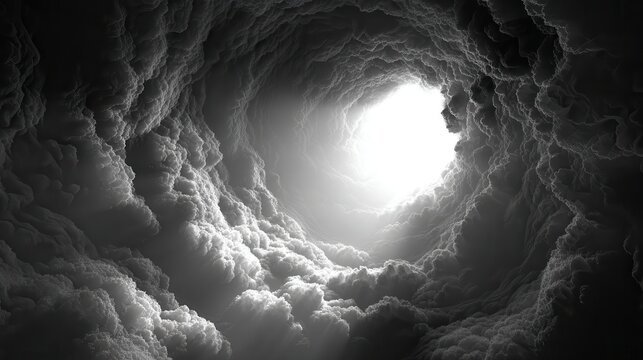 clinical death and tunnel with bright light