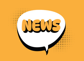 news ,lettering in speech bubble illustration