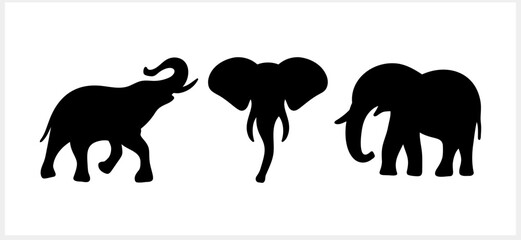 Stencil animal isolated. Elephant clipart. Vector stock illustration