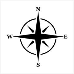 Wind rose retro design isolated. Compass navigation dial. Vector stock illustration