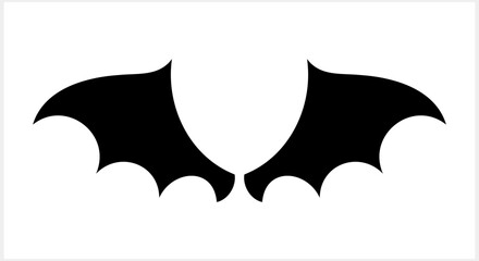 Stencil bat wings isolated. Hand drawn art. Halloween symbol. Animal vector stock illustration