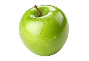 A fresh green apple on white background healthy eating fruit nutrition delicious snack food photography 100
