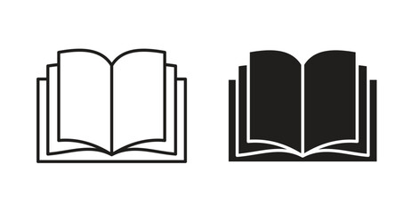 open book icon Logos. Flat Vector Icon Design Template