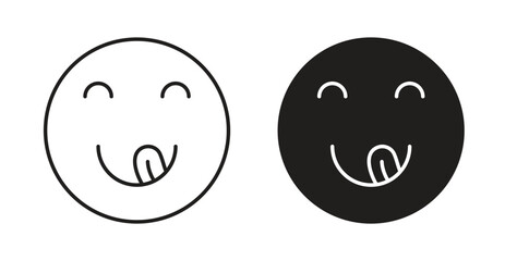 Yummy smile emoji icon