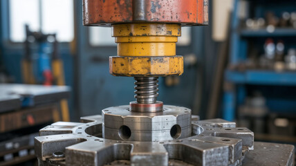 Industrial press with screw mechanism