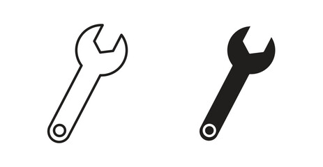 Wrench icon Logos. Flat Vector Icon Design Template