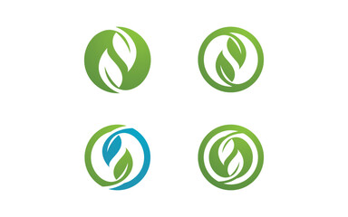 Ecology Tree  Leaf vector icon illustration logo design v.24