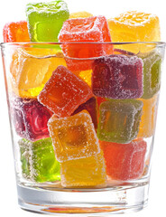 colorful jelly candies in glass