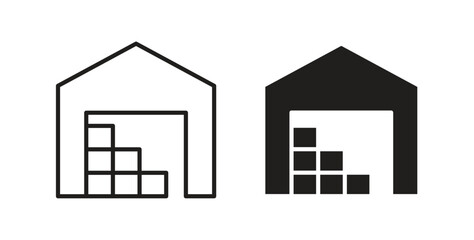 Warehouse icon Logos. Flat Vector Icon Design Template © Espinoza