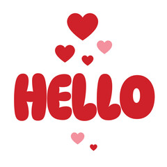 hello ,colorful lettering words in white background