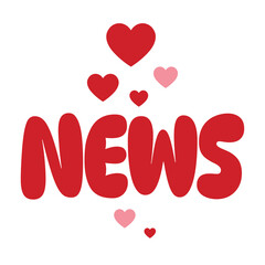 news ,colorful lettering words in white background