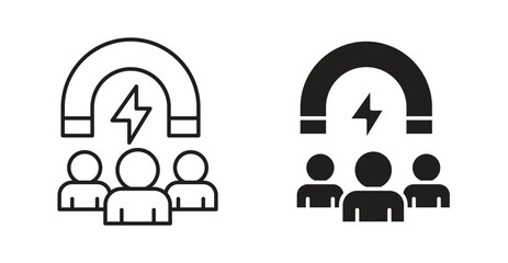 User engagement icon Logos. Flat Vector Icon Design Template