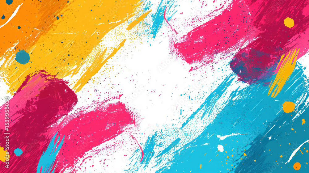 Poster abstract paint stroke background with bright colors and dynamic brushstrokes for creative design pro