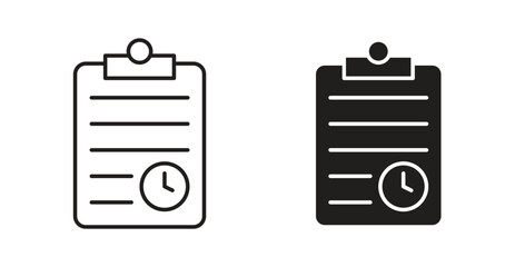 Timesheet icon Logos. Flat Vector Icon Design Template