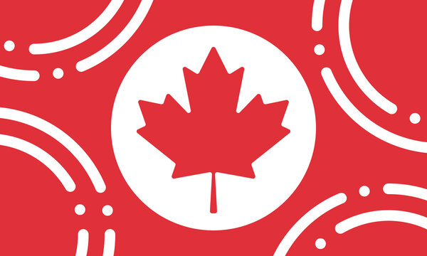Canada Day. Happy national holiday, celebrated annual in July 1. Canadian flag. Maple leaf. Patriotic symbol and elements. Poster, card, banner and background. Vector illustration