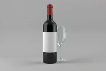 Selbstklebende Fototapeten Wine bottle with drinking glass © vectorfusionart