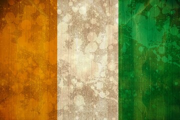 Naklejka premium Ivory coast flag in grunge effect
